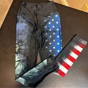 Vastitch leggings, size medium in American Pride pattern